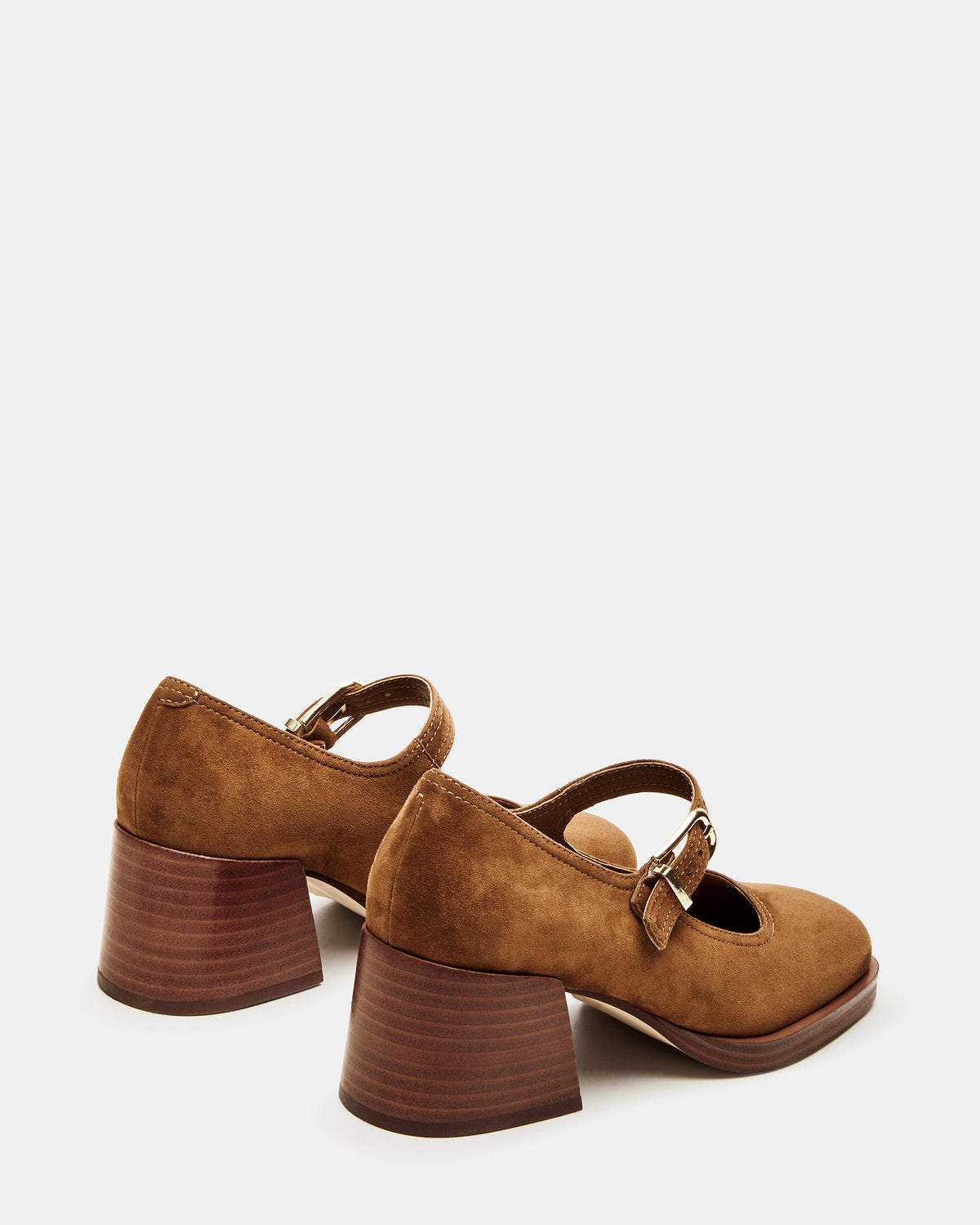 LISBON Chestnut Suede Square-Toe Mary Jane Women's Loafer | Steve Madden