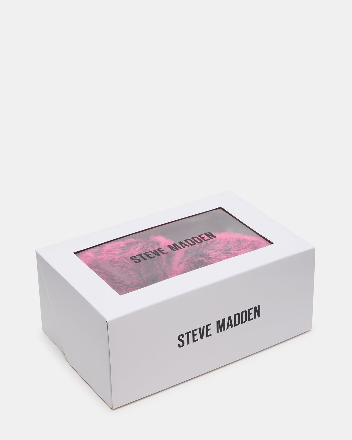 POOF Fushia Slip-On Faux Fur Mule Women's Flat | Steve Madden
