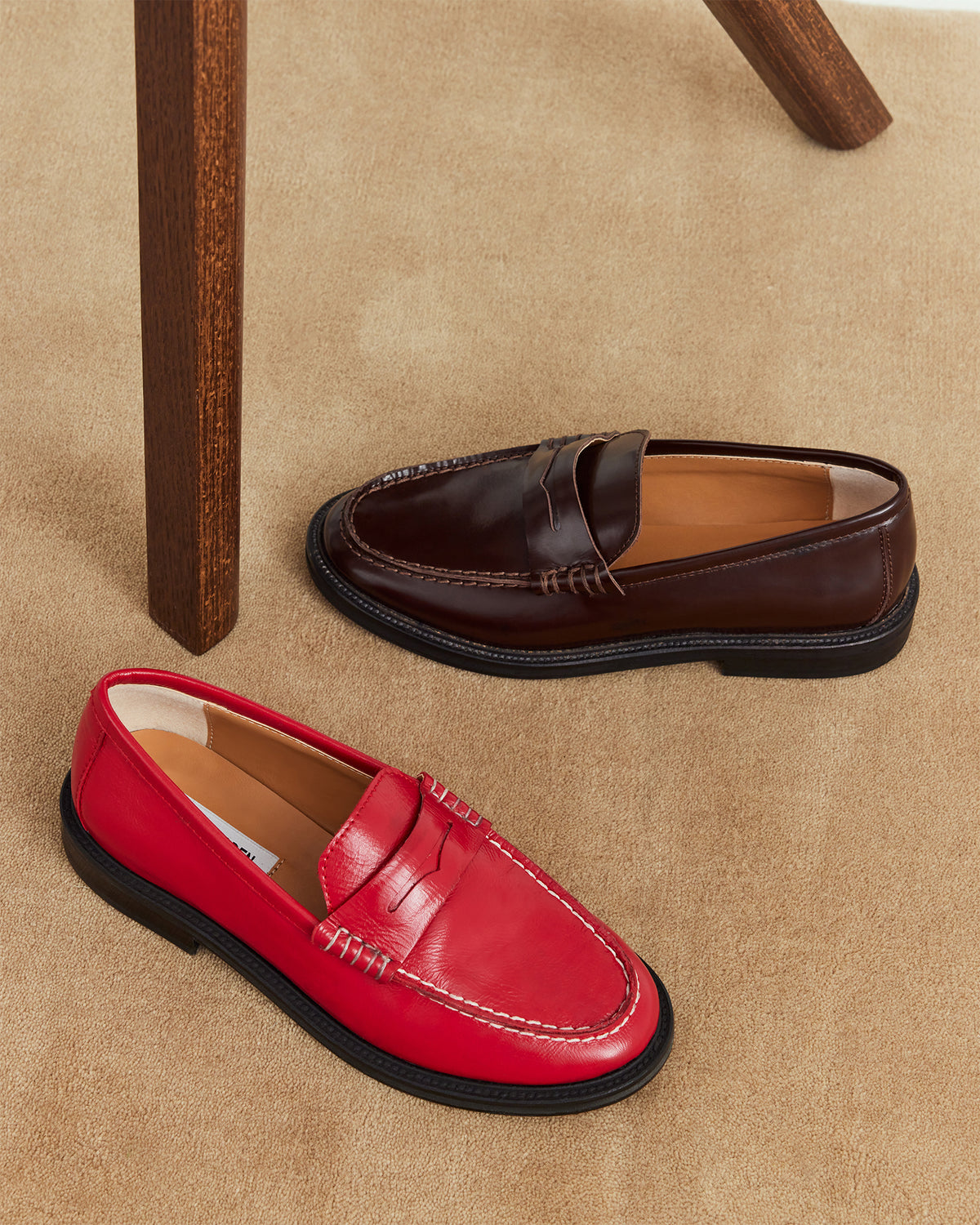 MADISON Burgundy Box Leather Women's Penny Loafer | Steve Madden