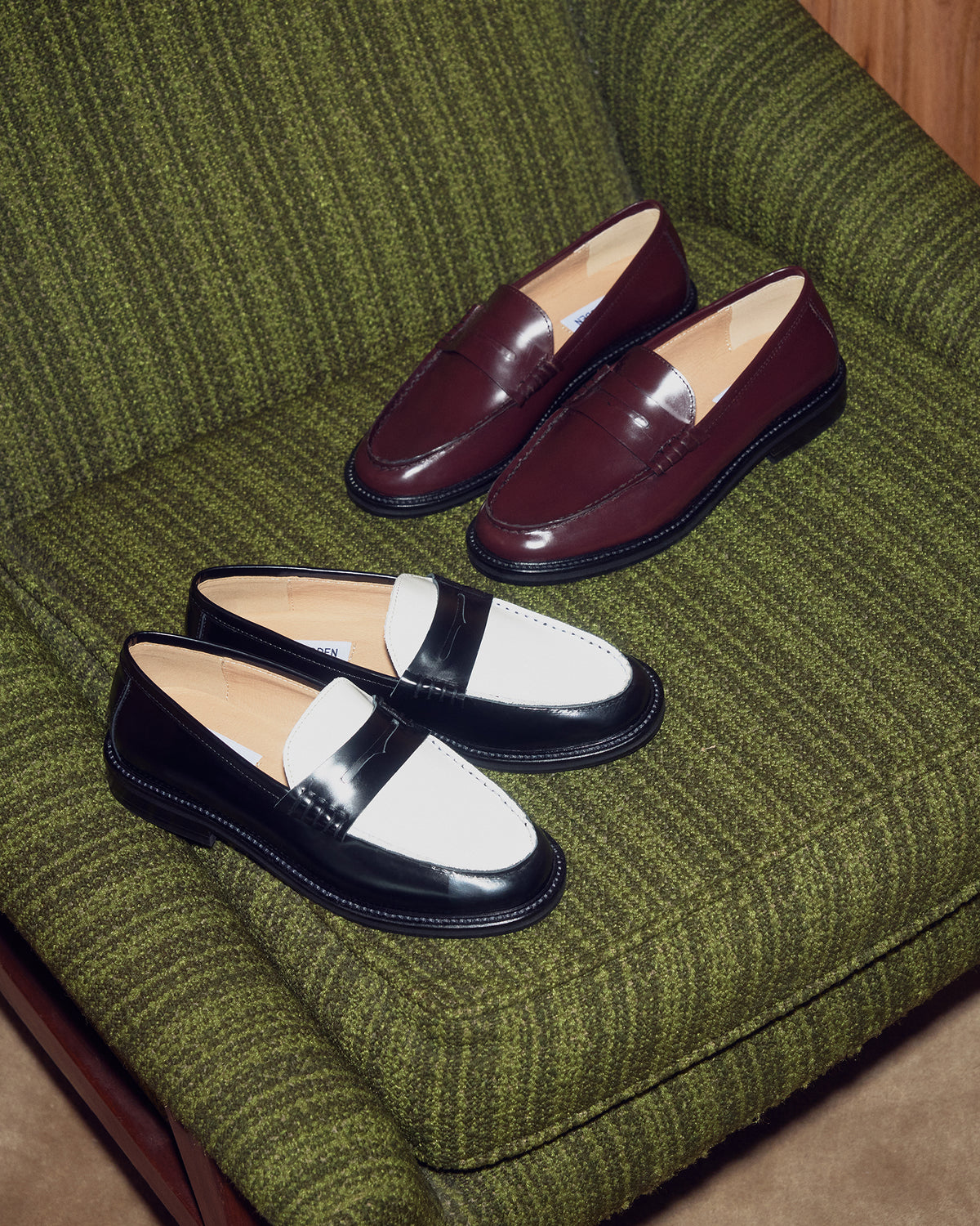 MADISON Burgundy Box Leather Women's Penny Loafer | Steve Madden