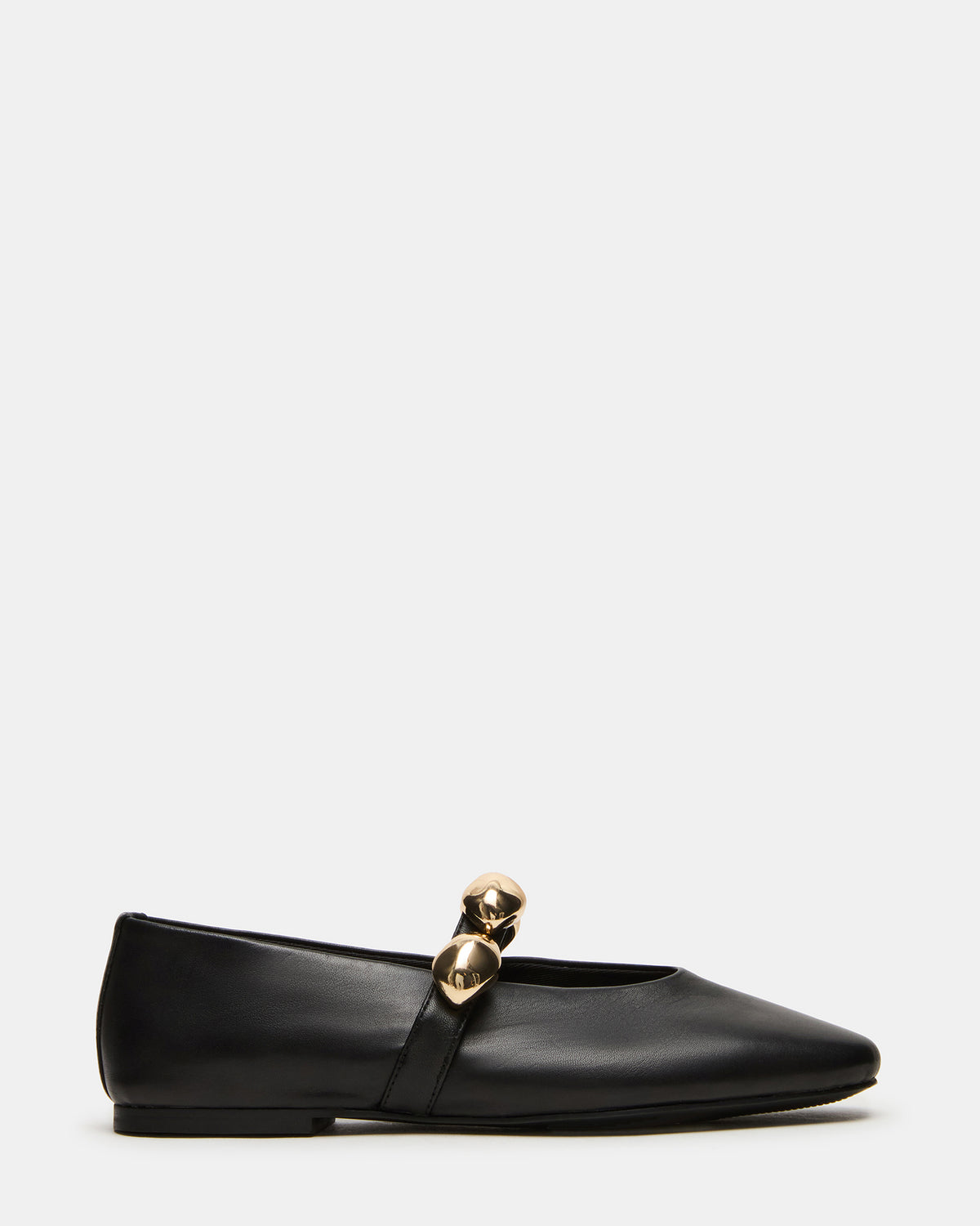 POPPIN Black Leather Mary Jane Ballet Women's Flat | Steve Madden