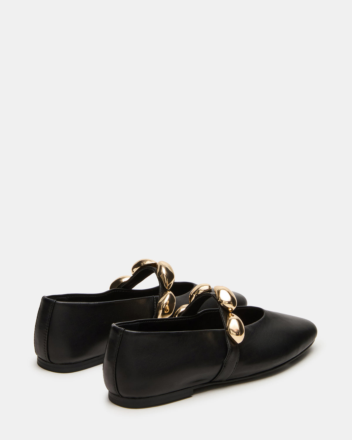 POPPIN Black Leather Mary Jane Ballet Women's Flat | Steve Madden