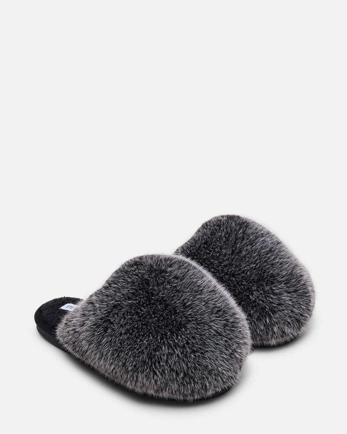 POOF GREY Slip-On Faux Fur Mule Women's Flat | Steve Madden