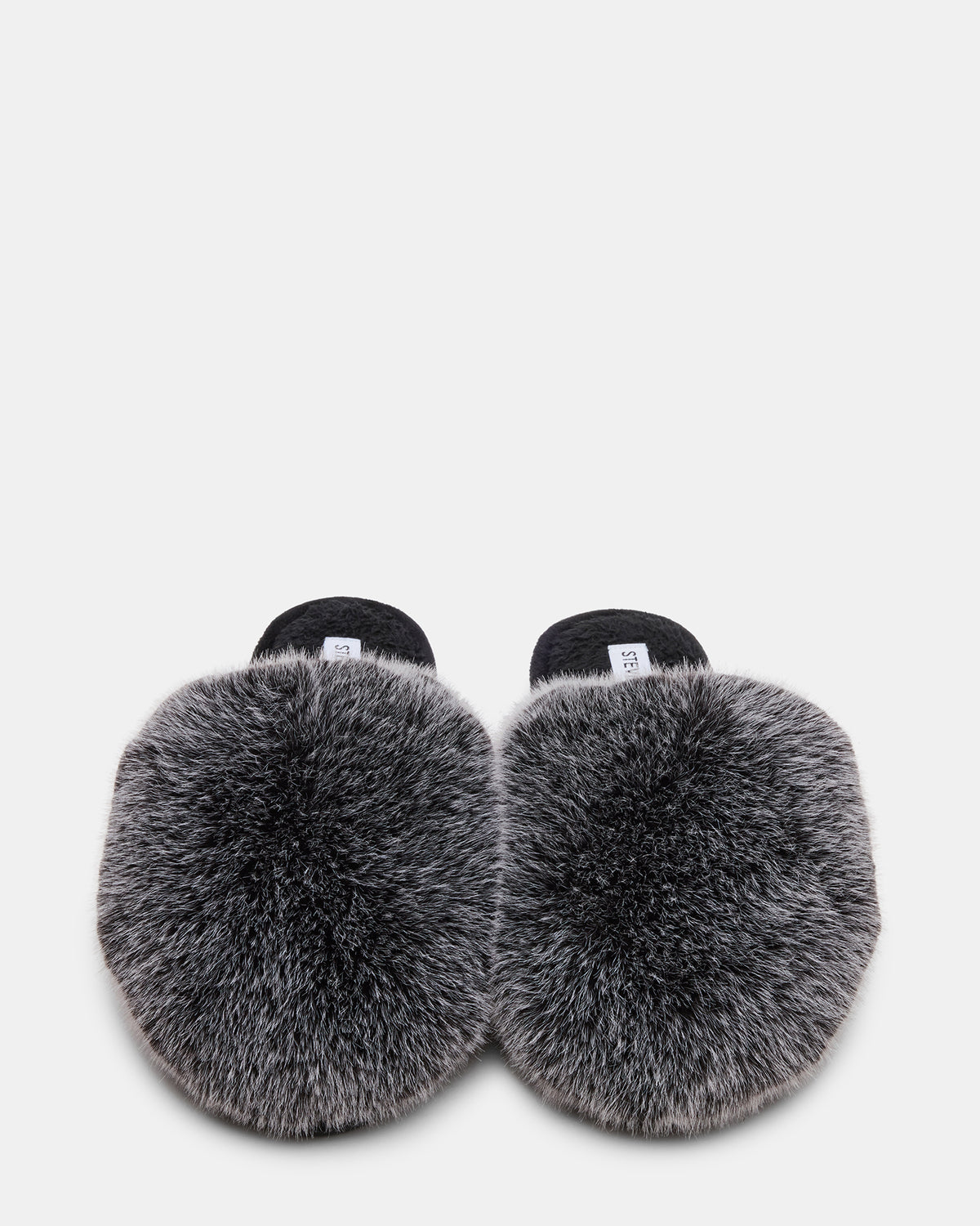 POOF GREY Slip-On Faux Fur Mule Women's Flat | Steve Madden