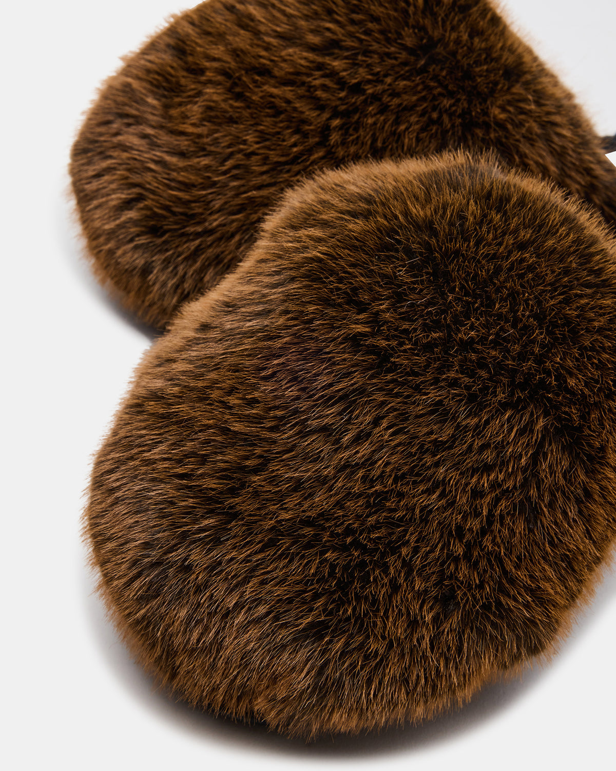 POOF Brown Slip-On Faux Fur Mule Women's Flat | Steve Madden