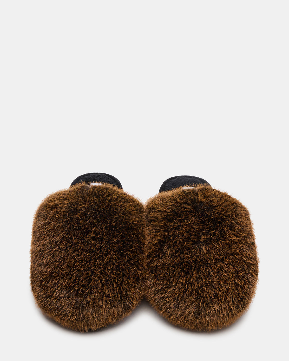 POOF Brown Slip-On Faux Fur Mule Women's Flat | Steve Madden
