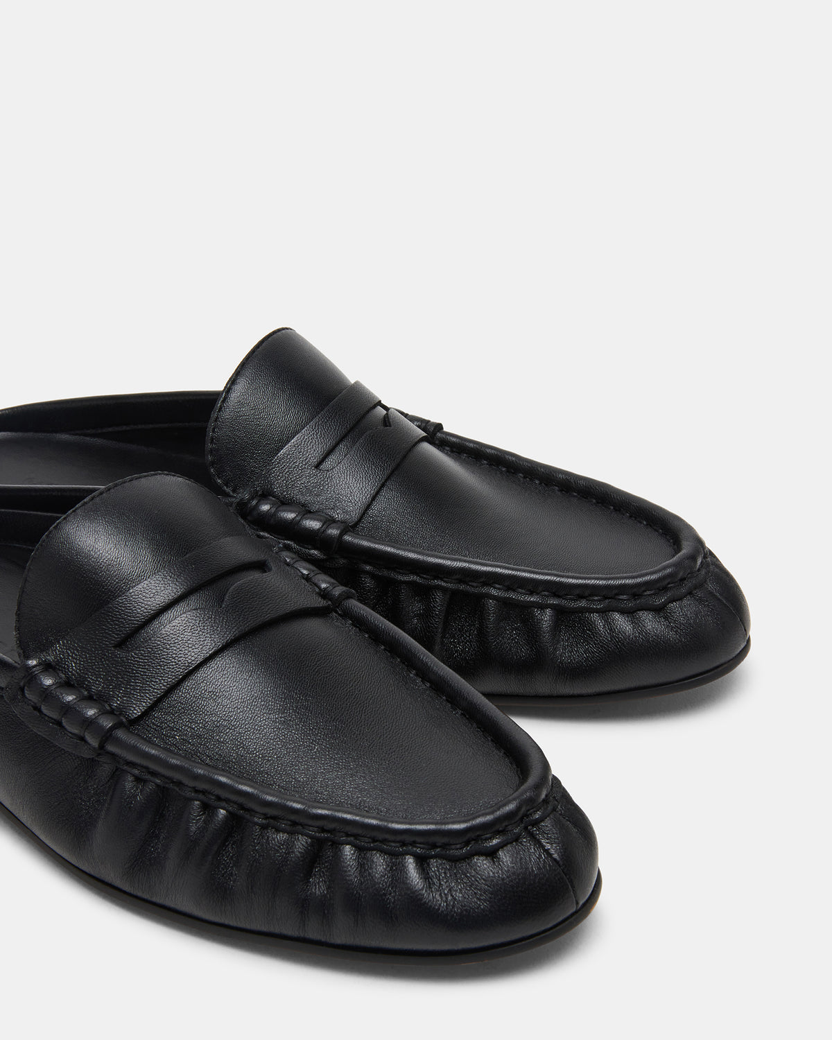 RAFE Black Leather Slip-On Mule Women's Flat | Steve Madden
