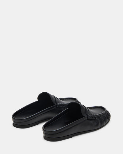 RAFE Black Leather Slip-On Mule Women's Flat | Steve Madden