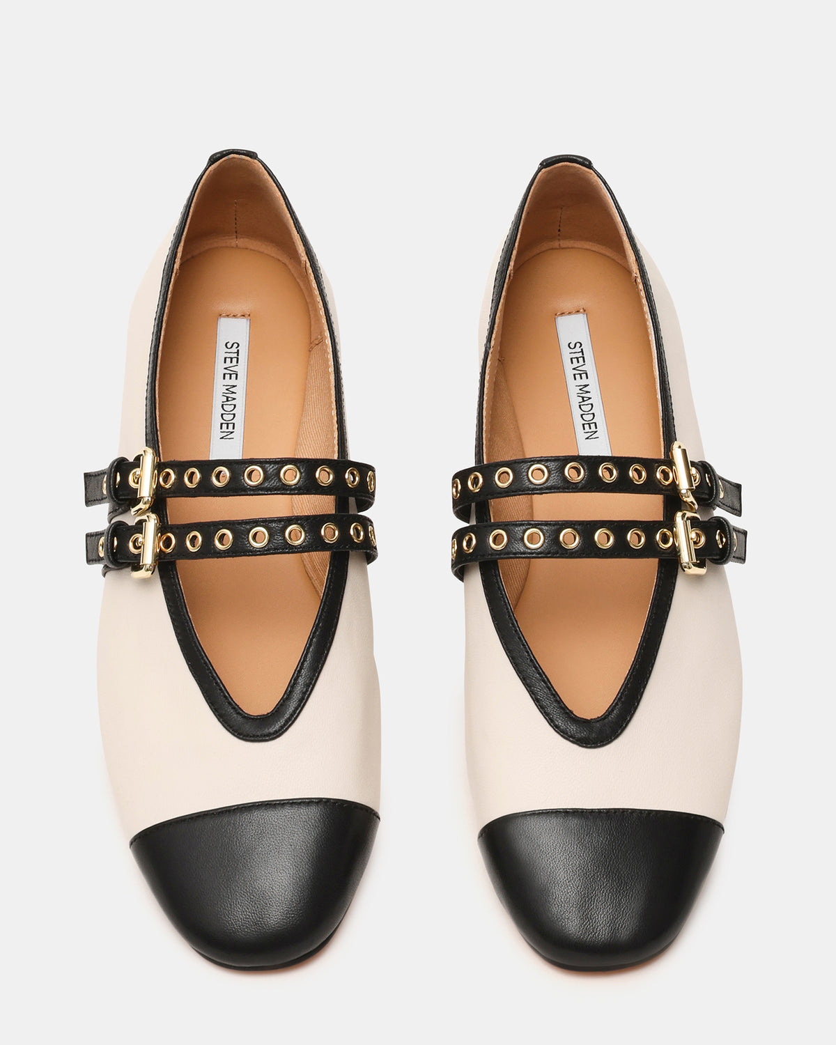 LYDIA Cap Bone Black Mary Jane Ballet Women's Flat | Steve Madden
