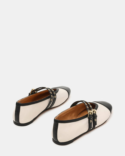 LYDIA Cap Bone Black Mary Jane Ballet Women's Flat | Steve Madden