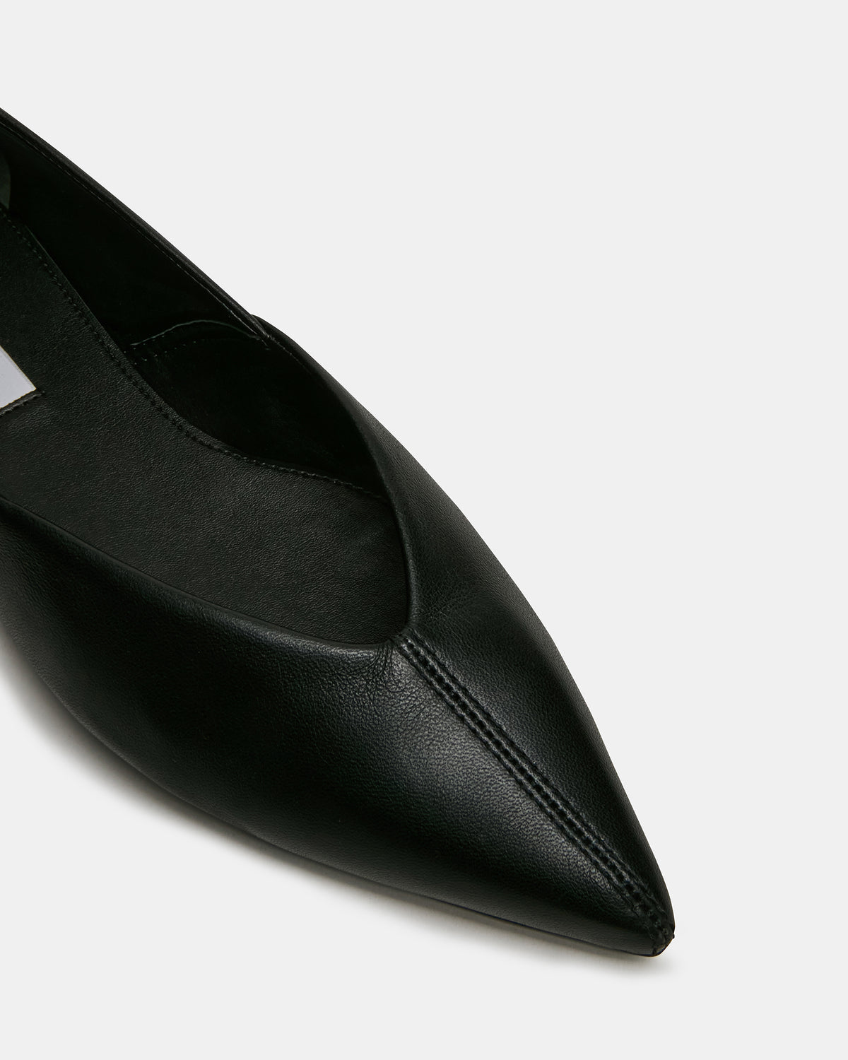 TOVI Black Leather Pointed-Toe Ballet Women's Flat | Steve Madden