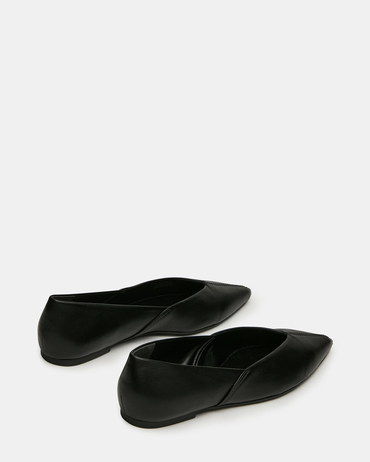 TOVI Black Leather Pointed-Toe Ballet Women's Flat | Steve Madden