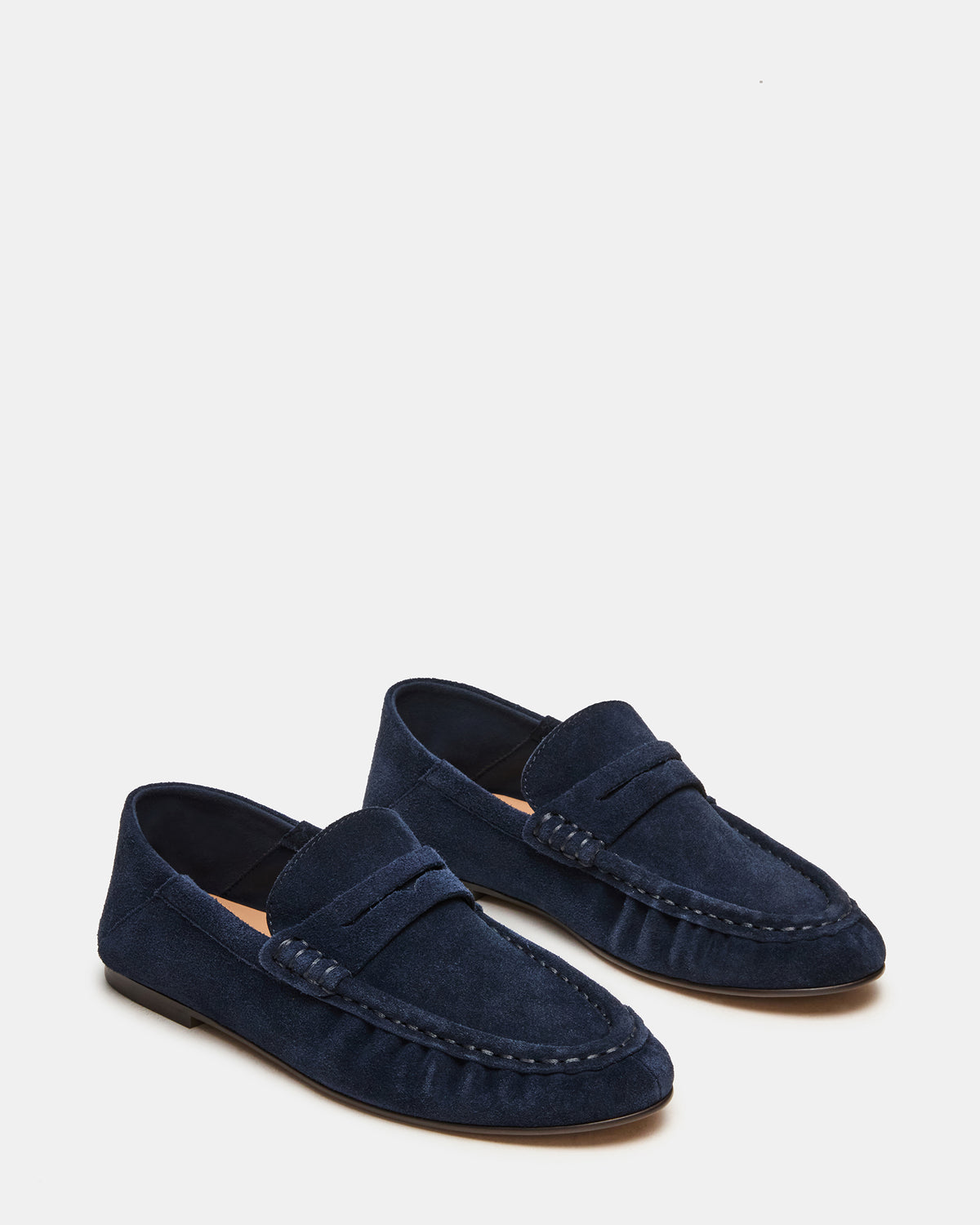 ROGER Navy Suede Slip-On Women's Loafer | Steve Madden
