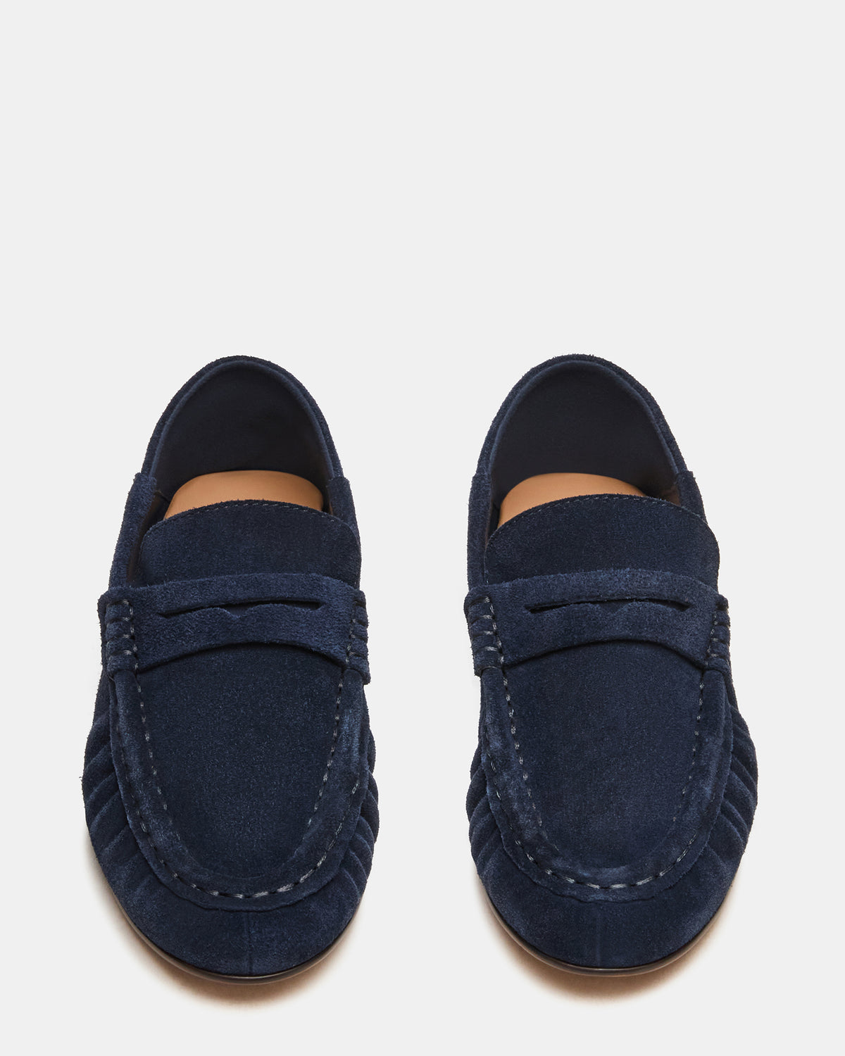 ROGER Navy Suede Slip-On Women's Loafer | Steve Madden