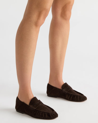 ROGER Taupe Suede Slip-On Women's Loafer | Steve Madden