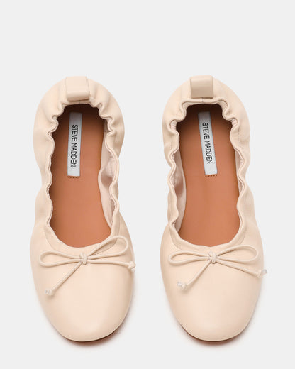 LANTI Bone Leather Bow Round-Toe Women's Flat | Steve Madden
