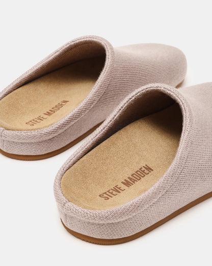 FERN Knit Taupe Mule Slip-On Round-Toe Women's Flat | Steve Madden