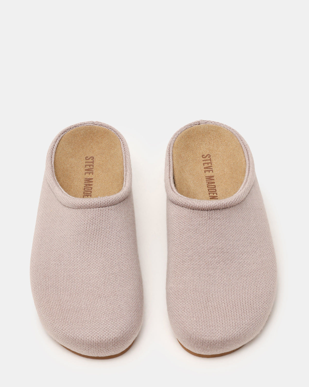 FERN Knit Taupe Mule Slip-On Round-Toe Women's Flat | Steve Madden