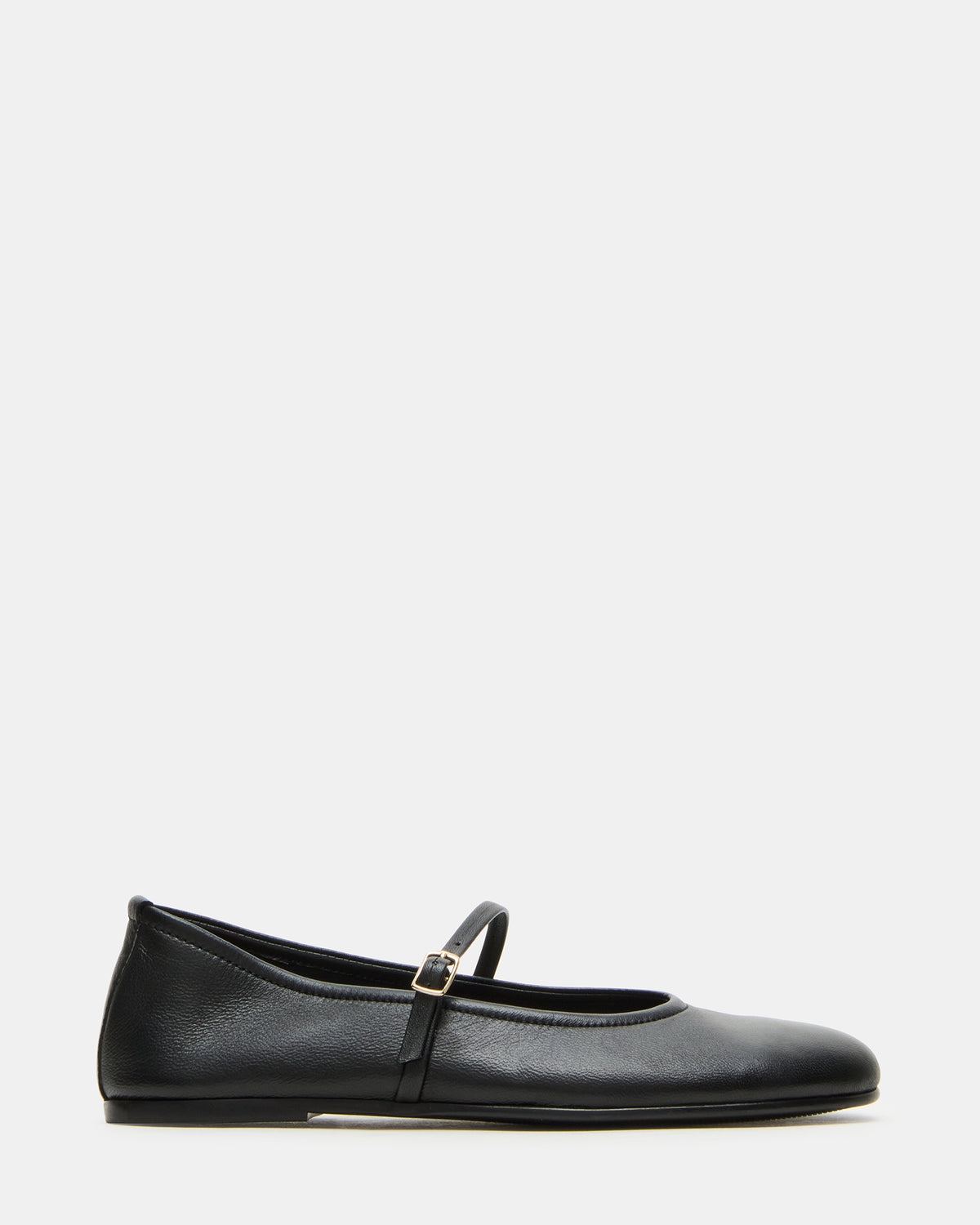 BESETTE Black Leather Mary Jane Ballet Women's Flat | Steve Madden