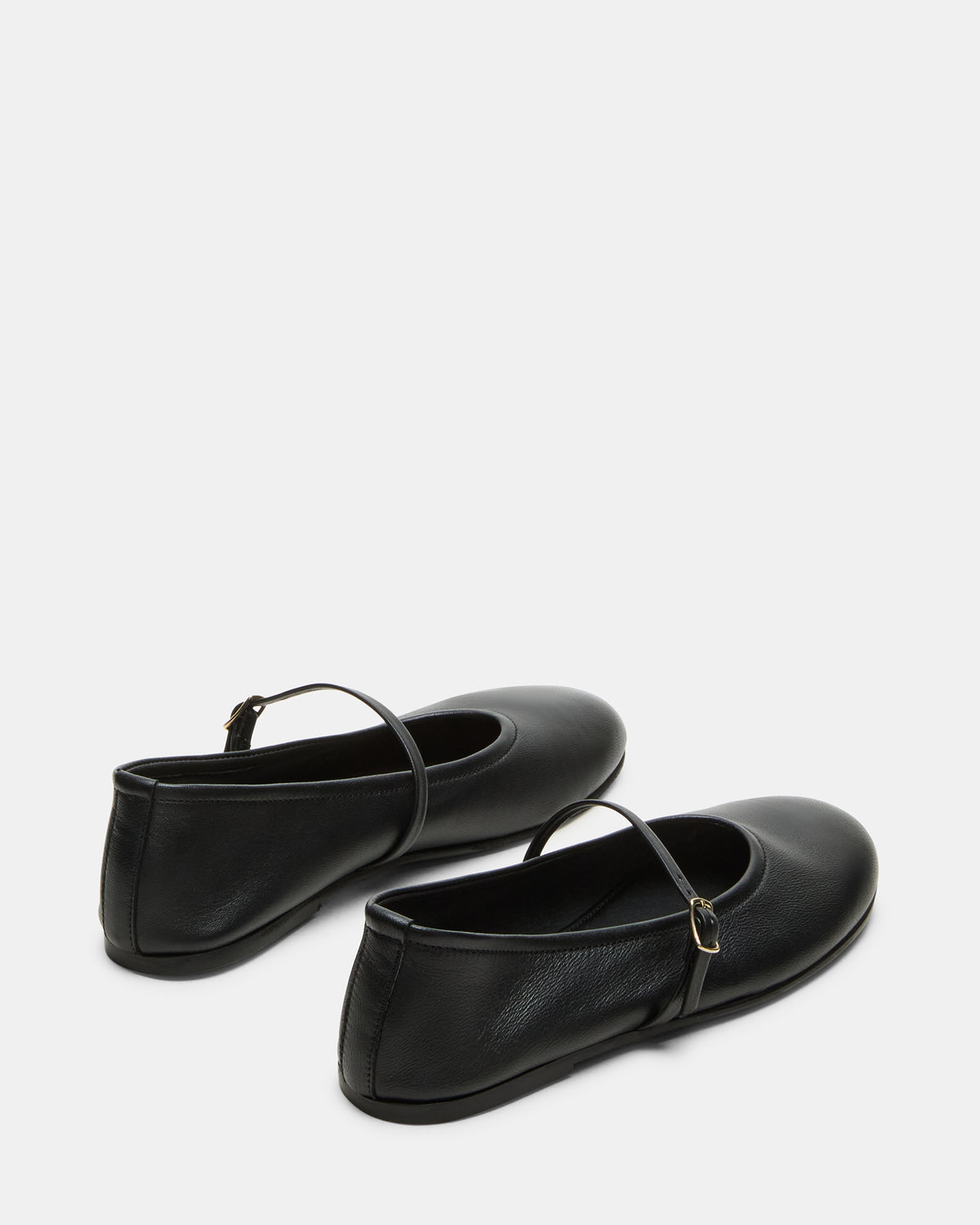 BESETTE Black Leather Mary Jane Ballet Women's Flat | Steve Madden