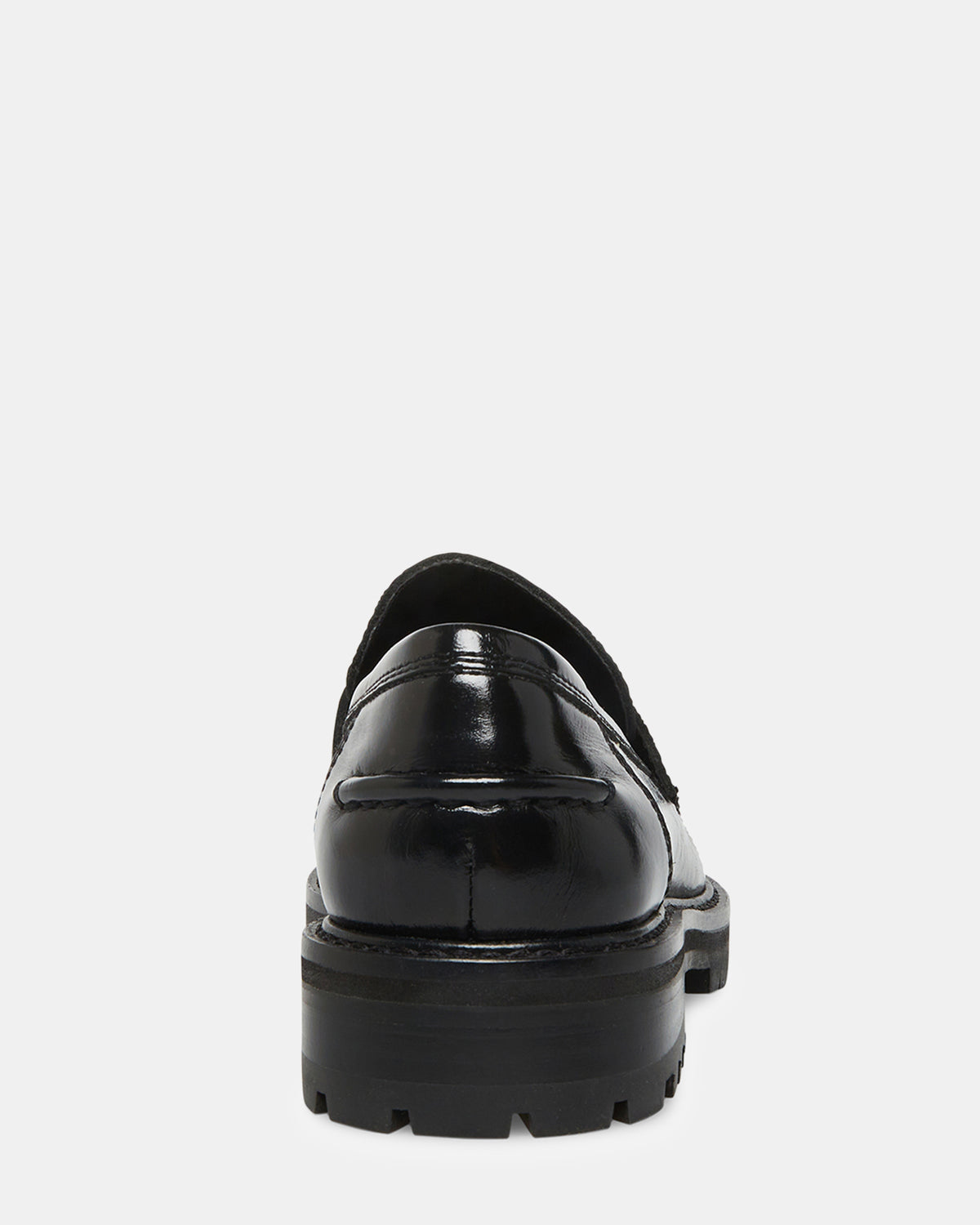 MINKA Black Leather Women's Platform Lug Sole Loafer | Steve Madden