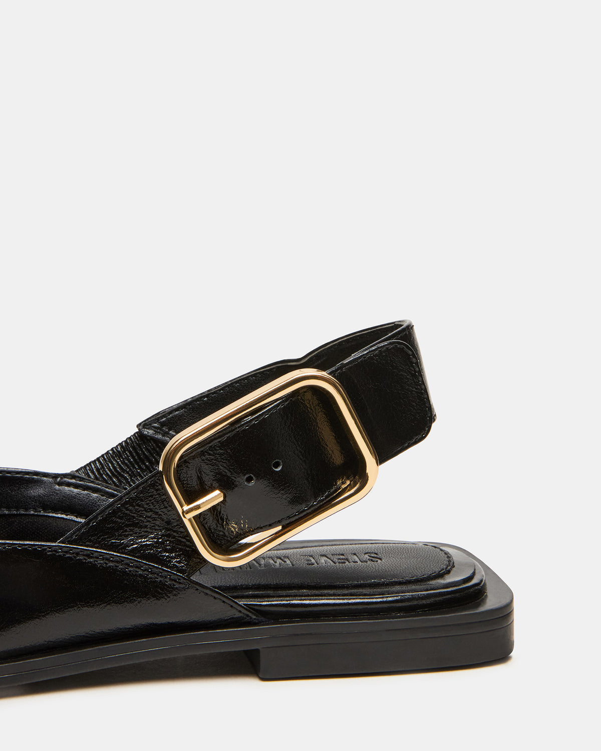 SHAY Black Leather Pointed-Toe Slingback Ballet Women's Flat | Steve Madden