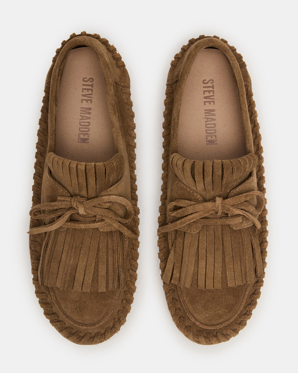 SAMUAL Chestnut Suede Fringe Boat Women's Loafer | Steve Madden