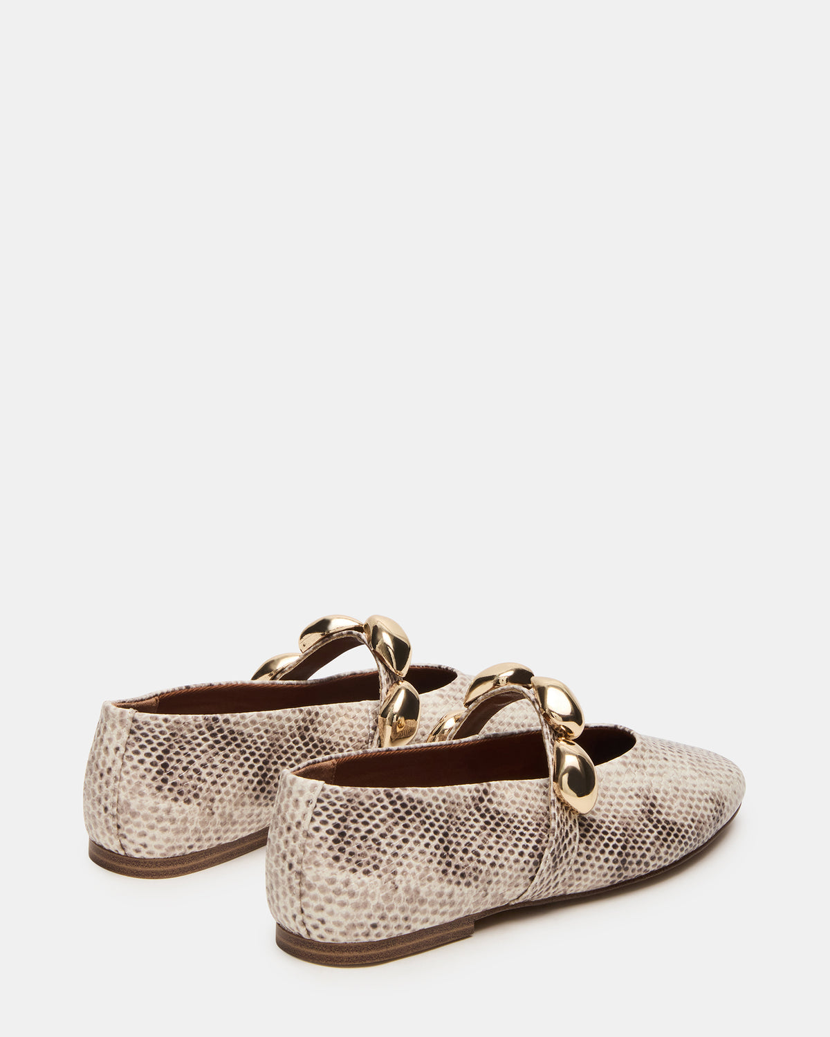 POPPIN Natural Snake Mary Jane Ballet Women's Flat | Steve Madden