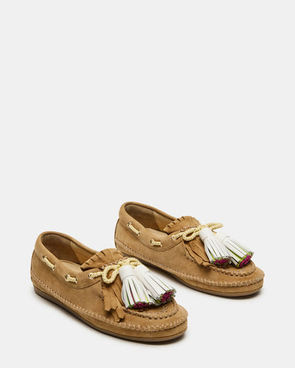 ABNER Chestnut Suede Flat Boat Women's Loafer | Steve Madden