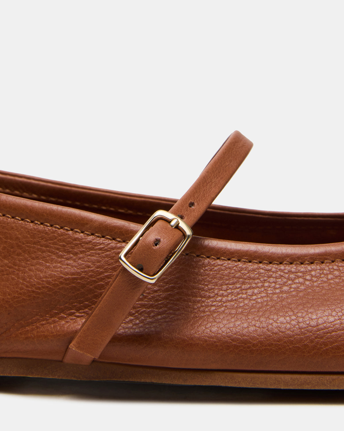 BESETTE Tan Leather Mary Jane Ballet Women's Flat | Steve Madden