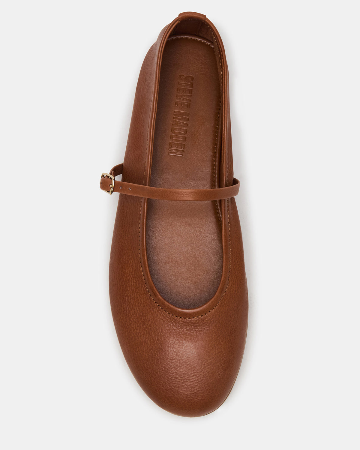 BESETTE Tan Leather Mary Jane Ballet Women's Flat | Steve Madden