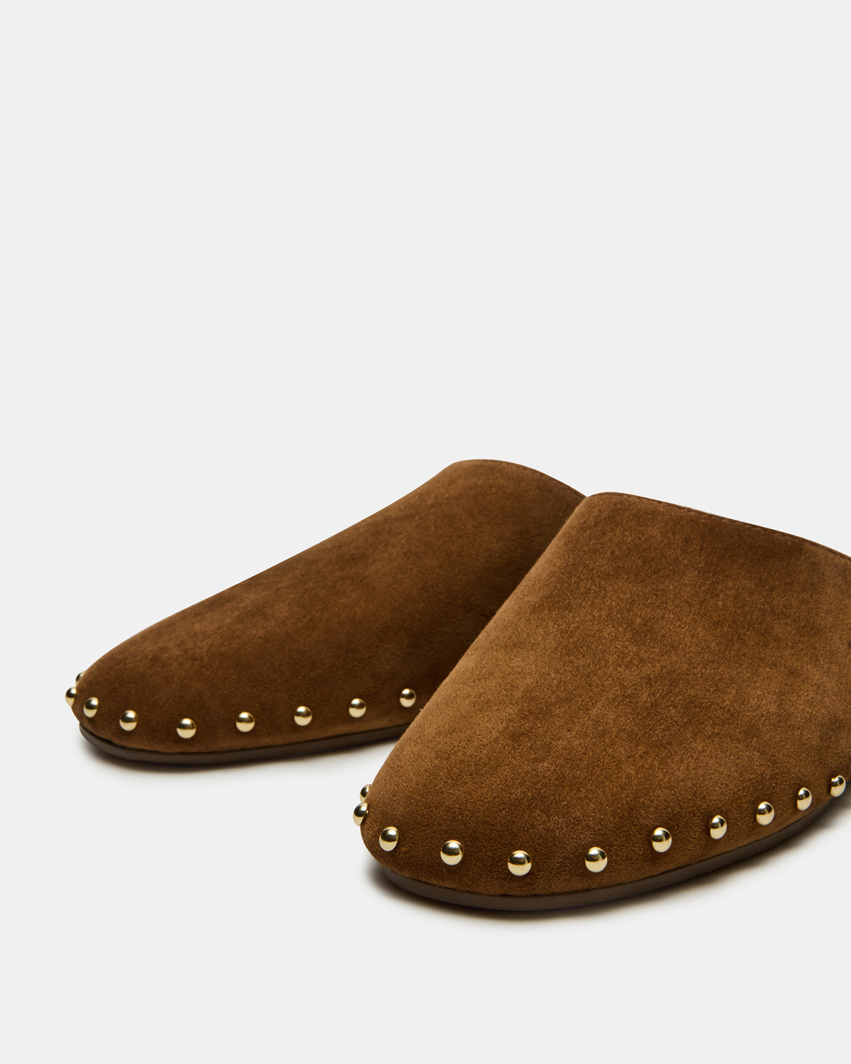 PEARSON Chestnut Suede Rounded-Toe Slip-On Women's Flat | Steve Madden