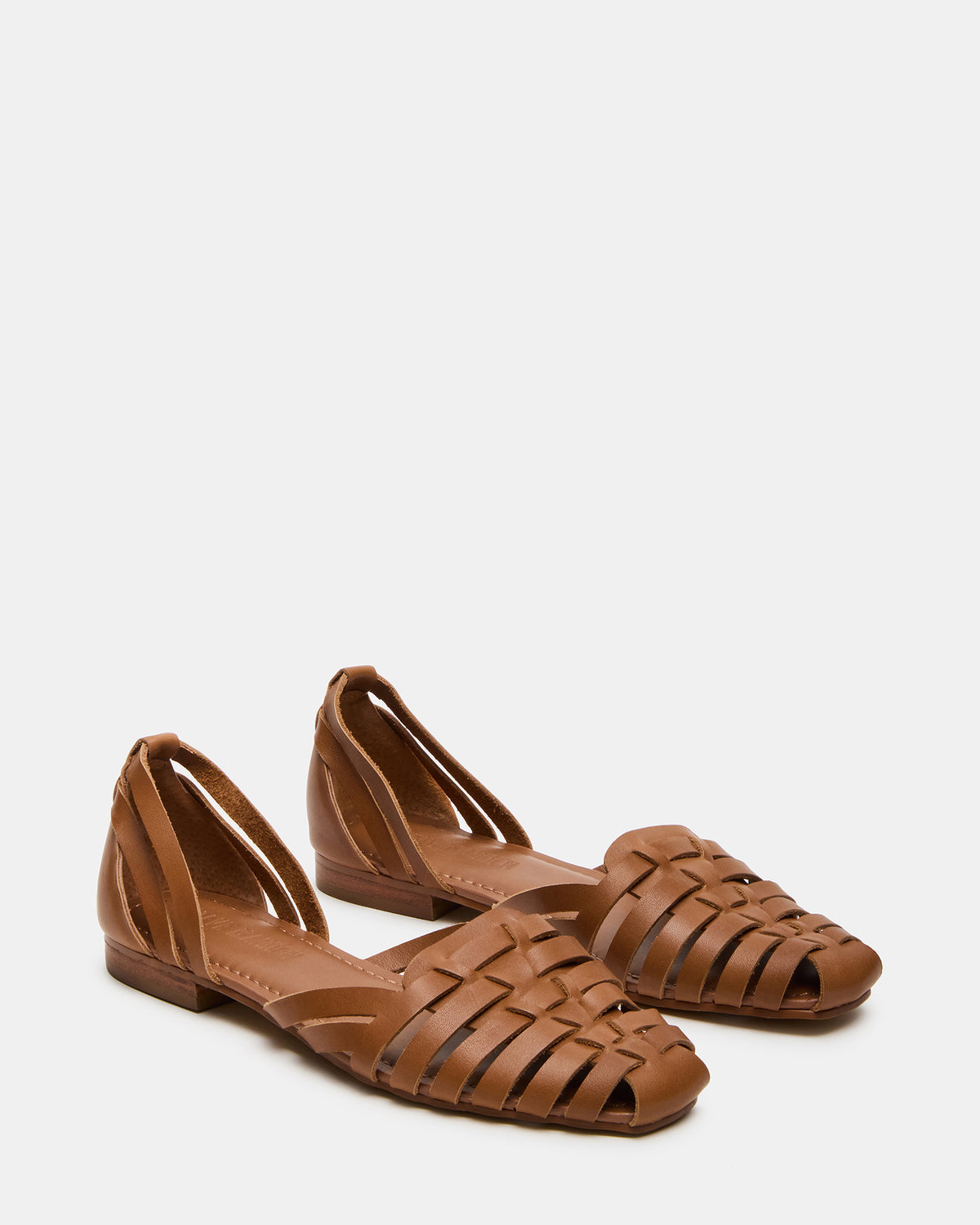 MEDLIN Tan Leather Square-Toe Fisherman Women's Flat | Steve Madden