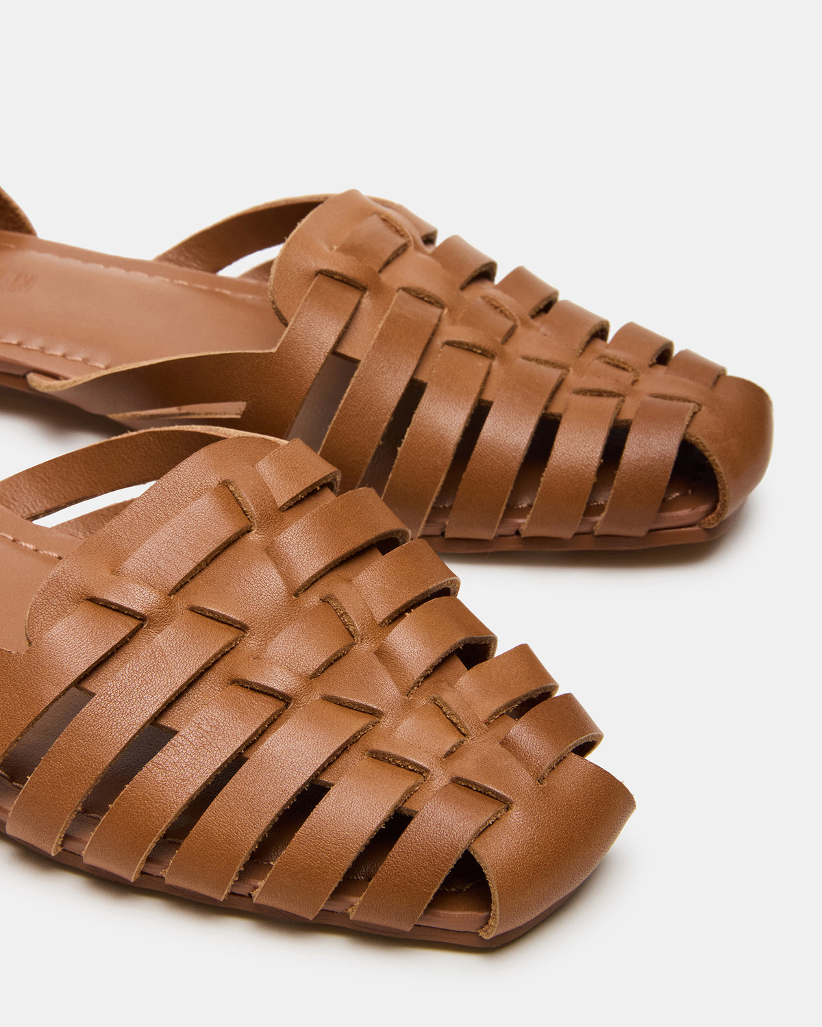 MEDLIN Tan Leather Square-Toe Fisherman Women's Flat | Steve Madden