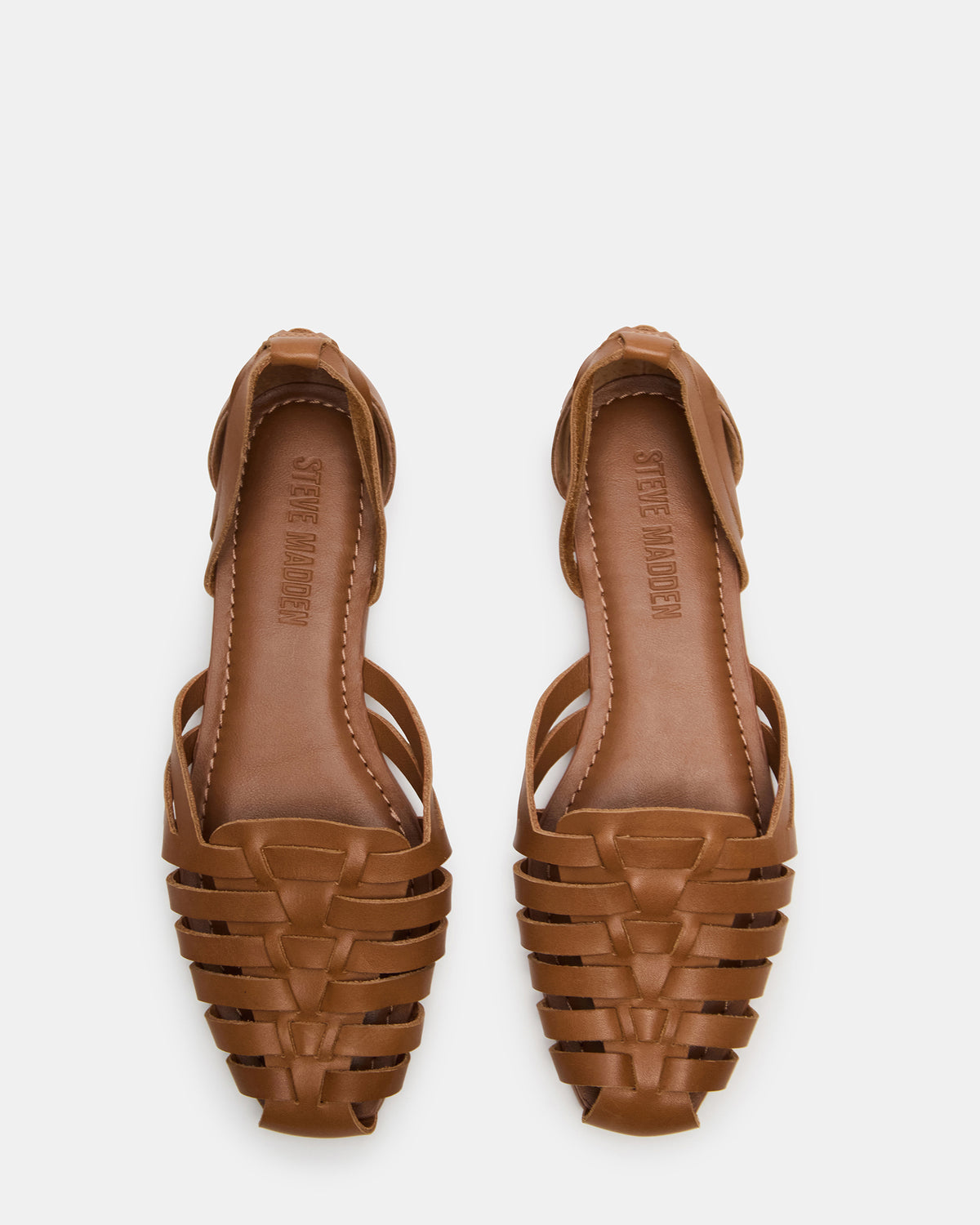 MEDLIN Tan Leather Square-Toe Fisherman Women's Flat | Steve Madden
