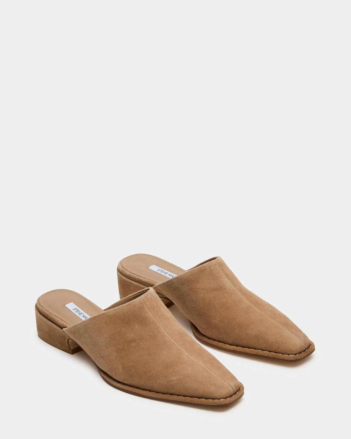 DESSA Taupe Suede Square-Toe Mule Women's Flat | Steve Madden