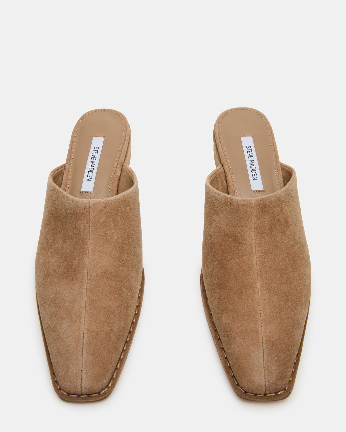 DESSA Taupe Suede Square-Toe Mule Women's Flat | Steve Madden