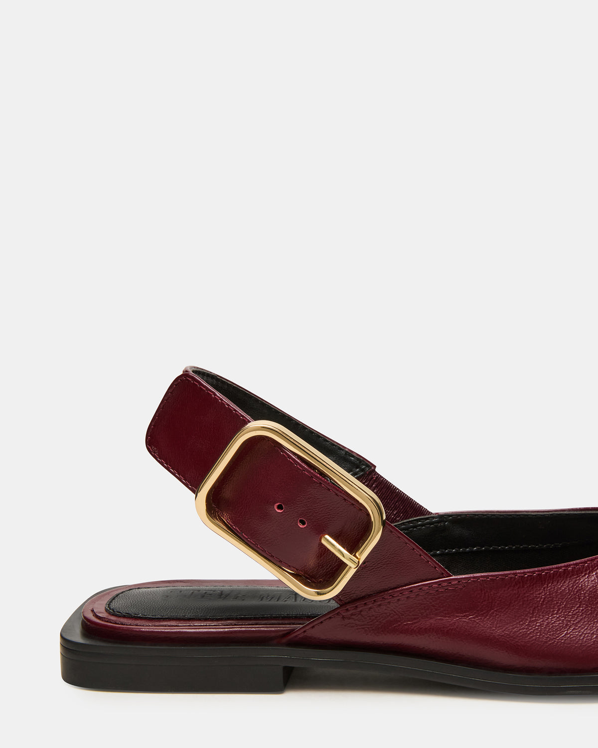 SHAY Burgundy Leather Pointed-Toe Slingback Ballet Women's Flat | Steve Madden