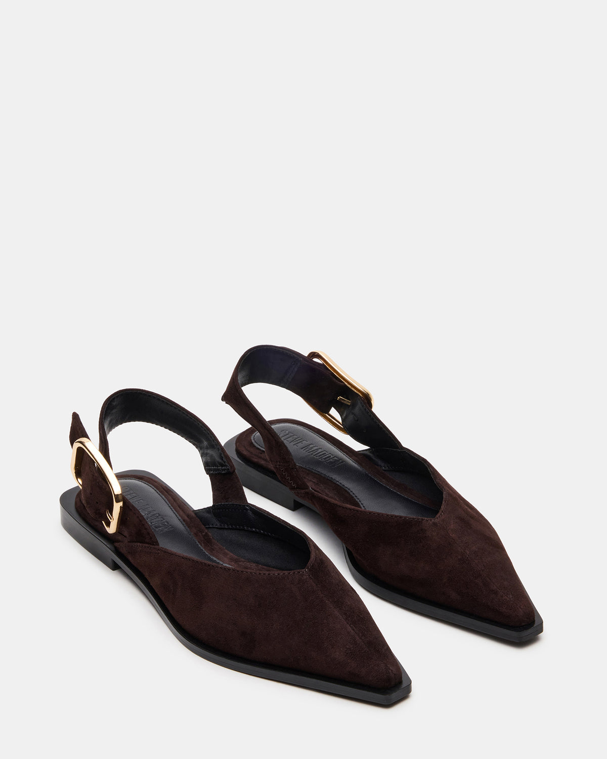 SHAY Brown Suede Pointed-Toe Slingback Ballet Women's Flat | Steve Madden
