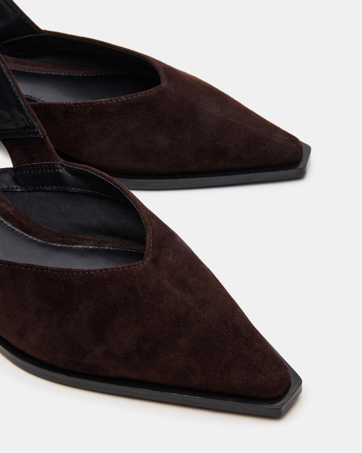 SHAY Brown Suede Pointed-Toe Slingback Ballet Women's Flat | Steve Madden