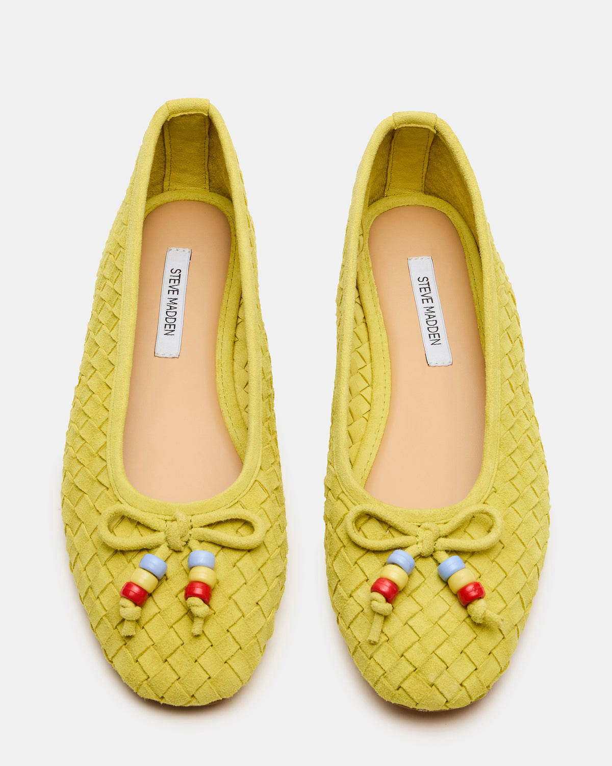 DIVY Lime Leather Woven Bow Ballet Round-Toe Women's Flat | Steve Madden