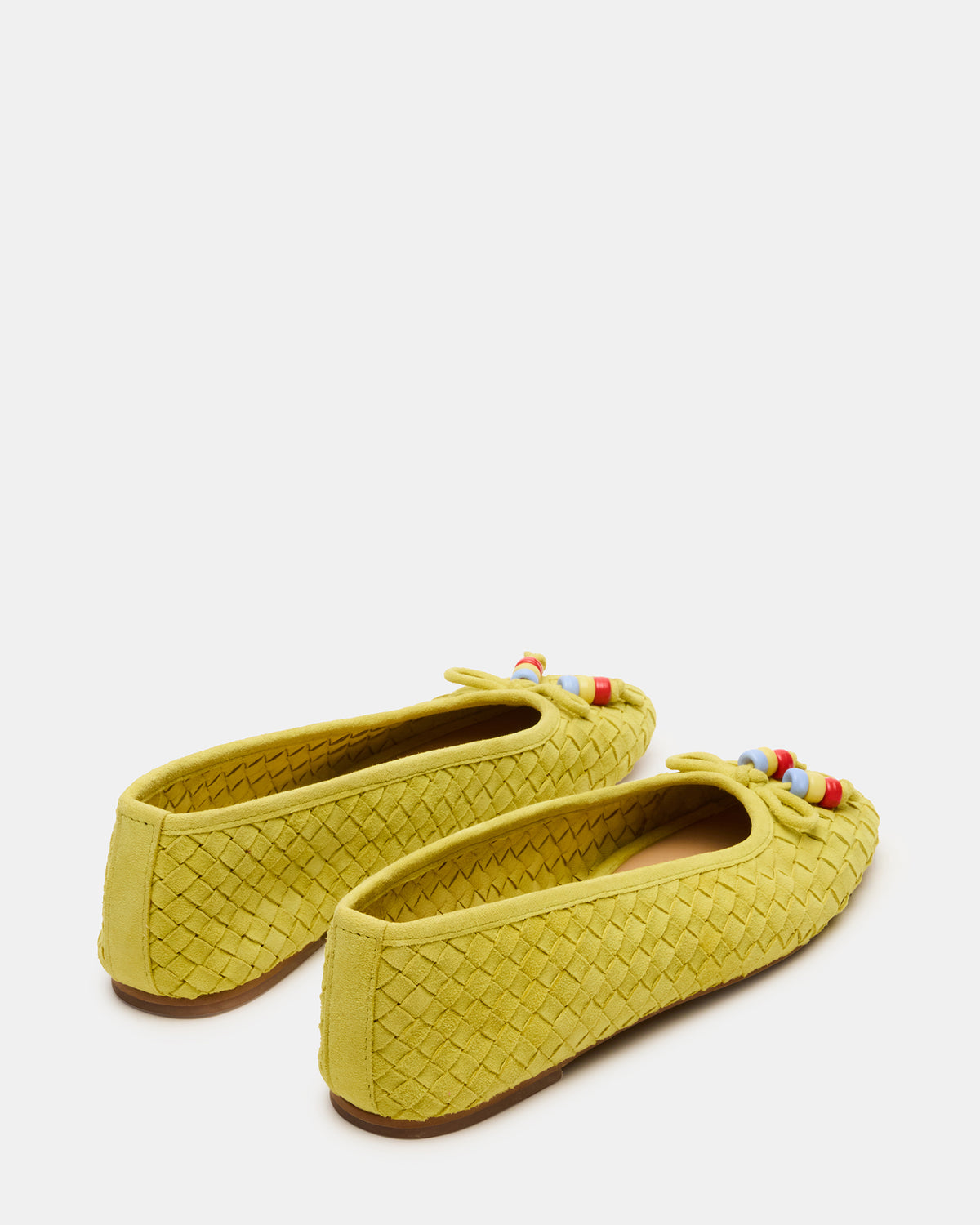 DIVY Lime Leather Woven Bow Ballet Round-Toe Women's Flat | Steve Madden