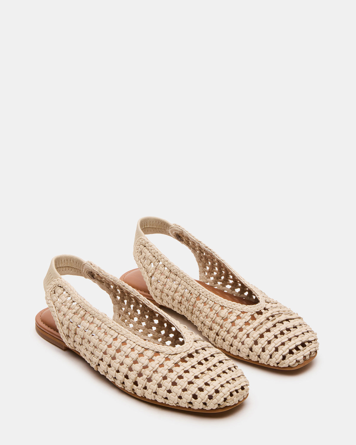 RUMI Bone Leather Woven Slingback Round-Toe Women's Flat | Steve Madden