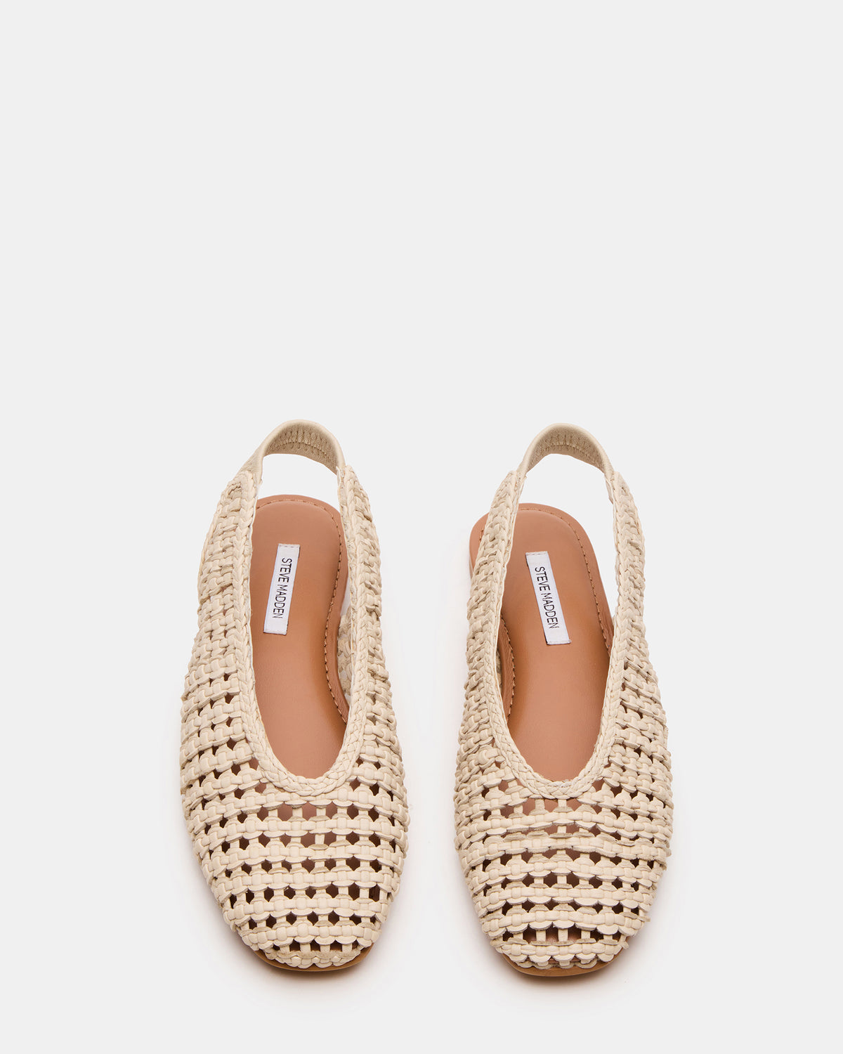 RUMI Bone Leather Woven Slingback Round-Toe Women's Flat | Steve Madden