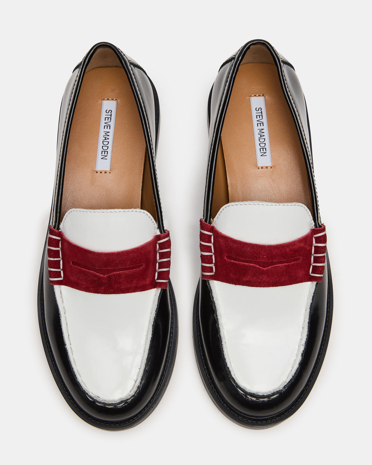 MADISON Black/Red Women's Penny Loafer | Steve Madden