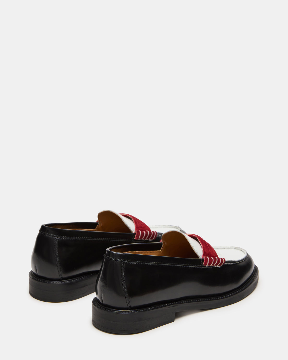 MADISON Black/Red Women's Penny Loafer | Steve Madden