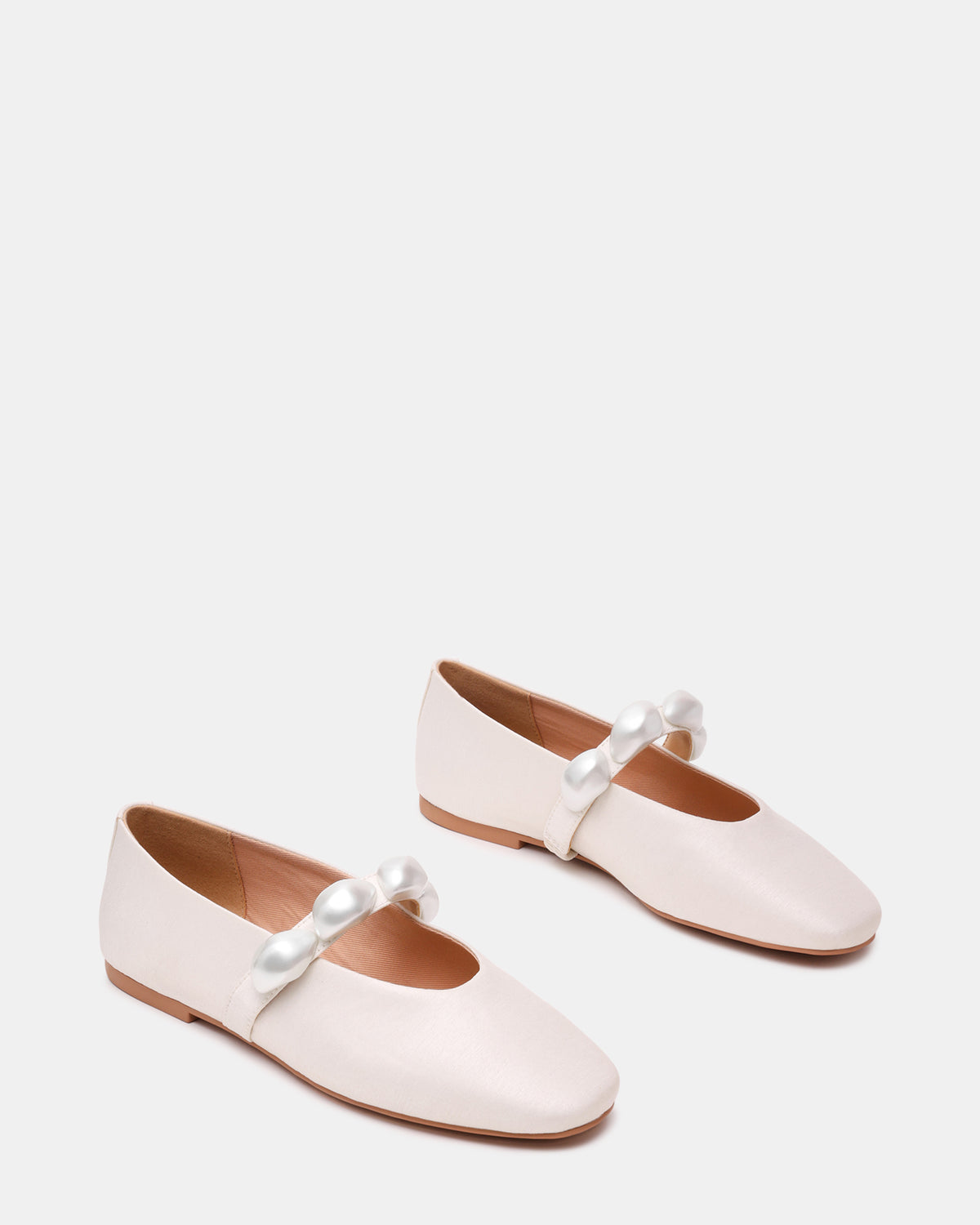 POPPIN Pearl White Mary Jane Ballet Women's Flat | Steve Madden