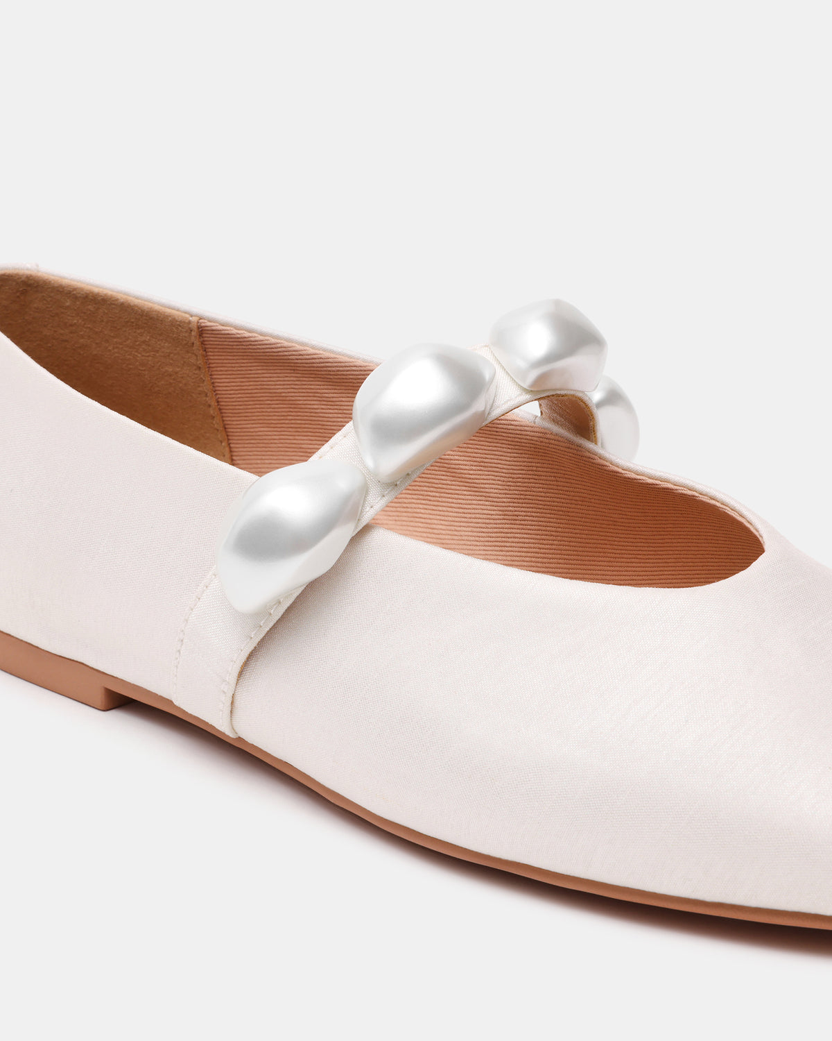 POPPIN Pearl White Mary Jane Ballet Women's Flat | Steve Madden