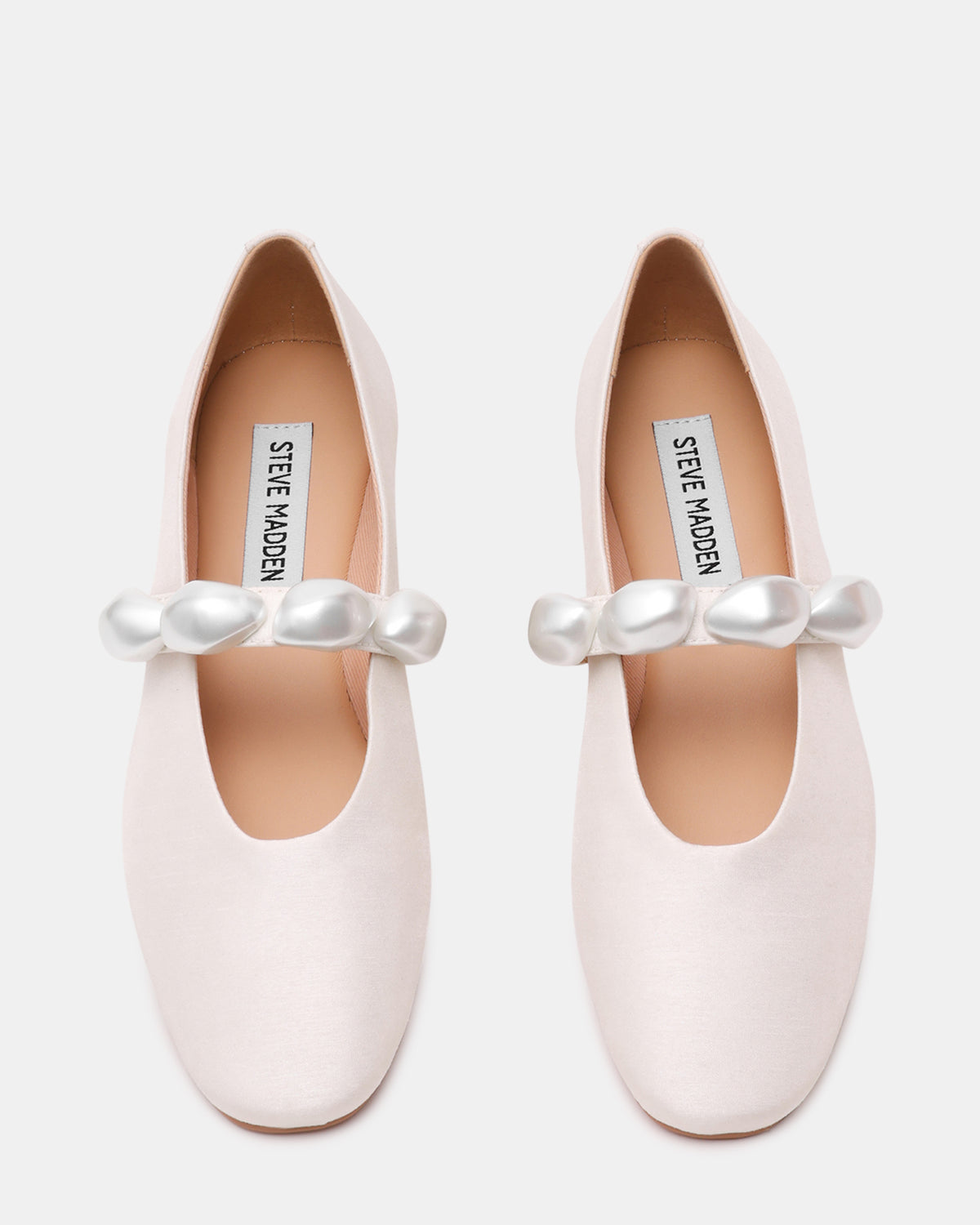 POPPIN Pearl White Mary Jane Ballet Women's Flat | Steve Madden