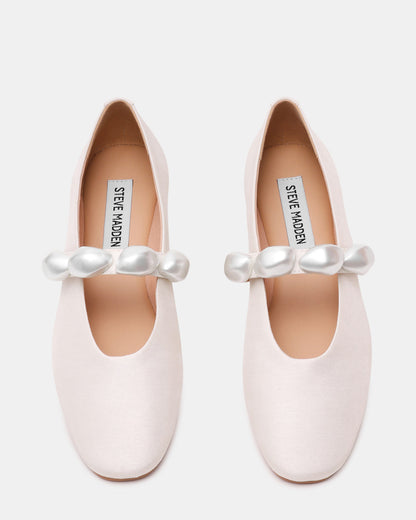 POPPIN Pearl White Mary Jane Ballet Women's Flat | Steve Madden